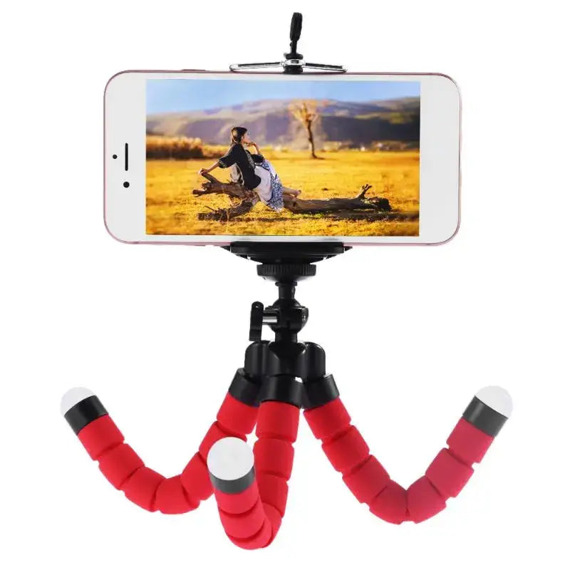 Mini Flexible Sponge Octopus Leg Style Universal Phone Mount Tripod Stand with Clip Bracket
