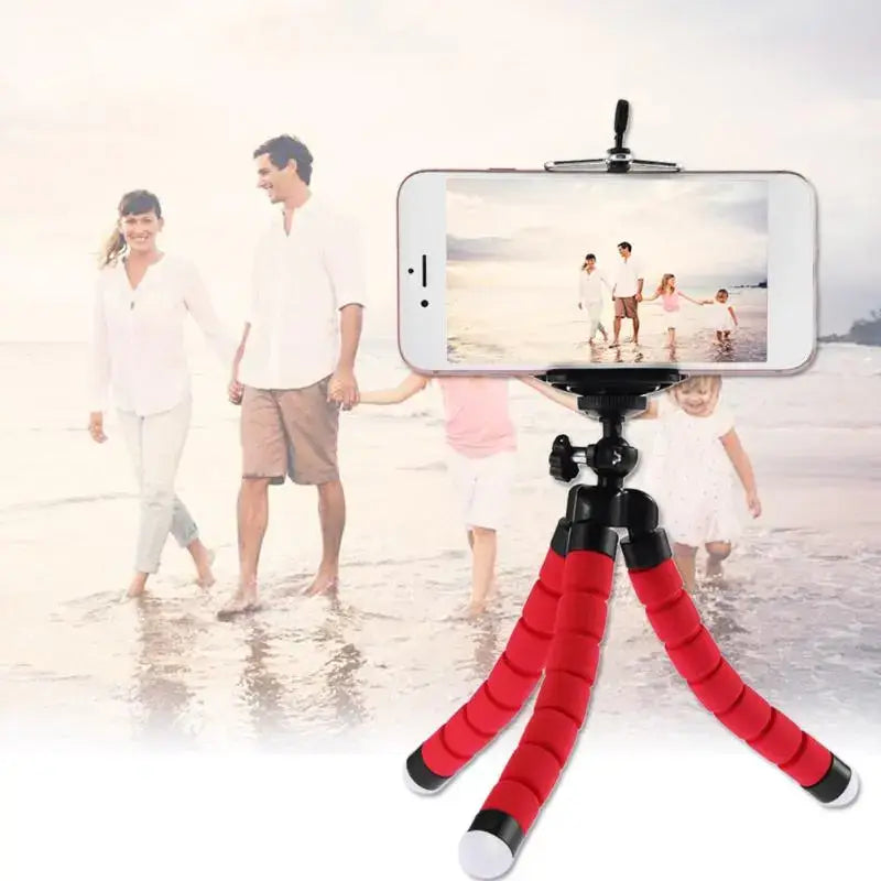 Mini Flexible Sponge Octopus Leg Style Universal Phone Mount Tripod Stand with Clip Bracket