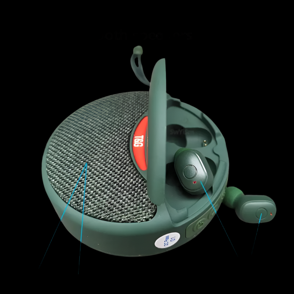 TG808 Bluetooth Speaker Mini Wireless Headphone Earbuds 2 in 1 Portable Sound Box