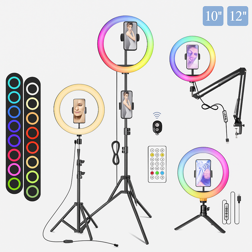 Professional Photography Ring Light RGB Tripod with Phone Holder