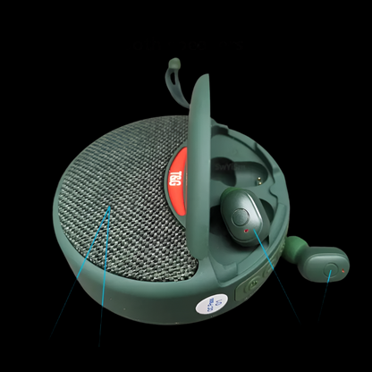 TG808  Bluetooth Speaker Mini Wireless Headphone Earbuds 2 in 1 Portable Sound Box