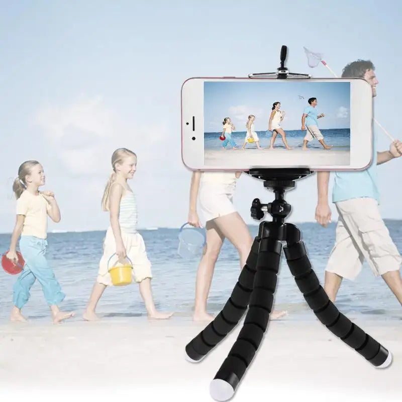 Mini Flexible Sponge Octopus Leg Style Universal Phone Mount Tripod Stand with Clip Bracket