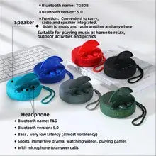 TG808  Bluetooth Speaker Mini Wireless Headphone Earbuds 2 in 1 Portable Sound Box