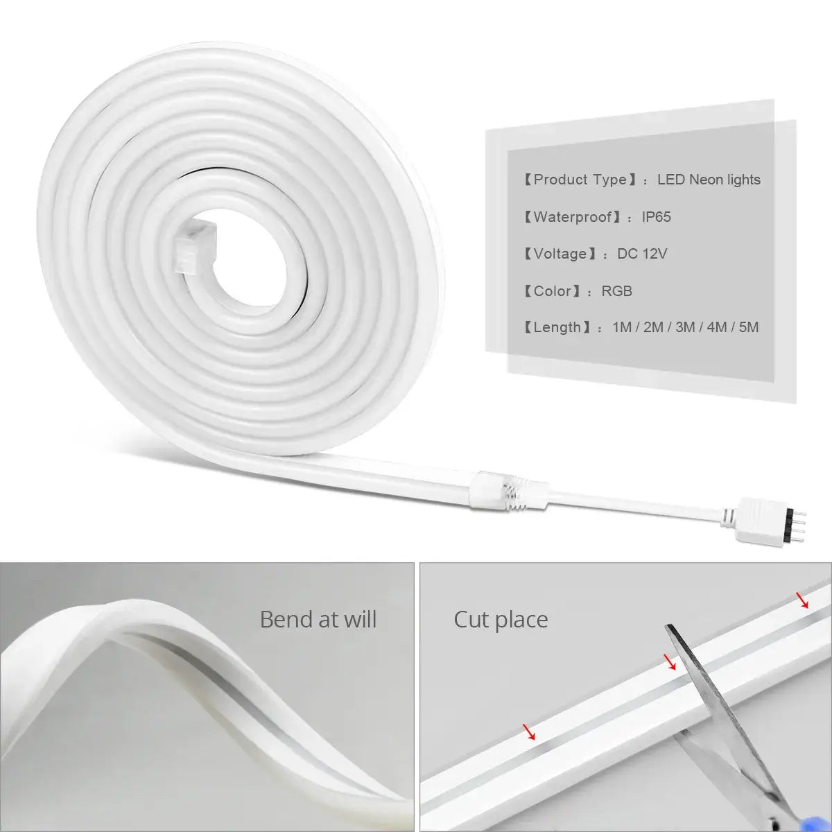 LED Strip Neon Lights Smart Life WiFi Bluetooth RGB Neon Sign Tape Room Decor