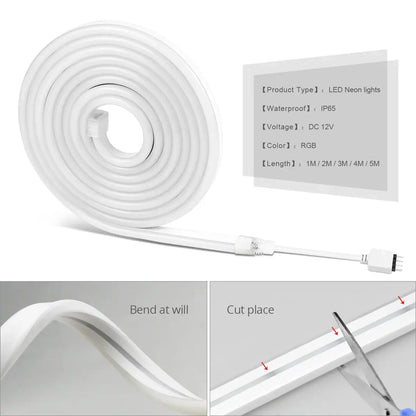 LED Strip Neon Lights Smart Life WiFi Bluetooth RGB Neon Sign Tape Room Decor