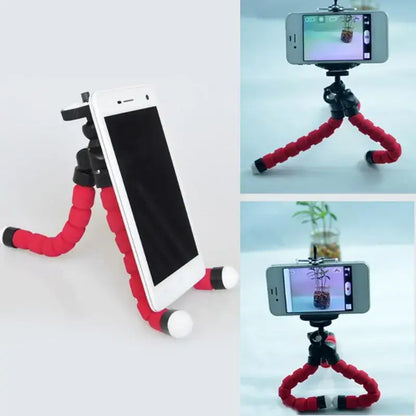 Mini Flexible Sponge Octopus Leg Style Universal Phone Mount Tripod Stand with Clip Bracket