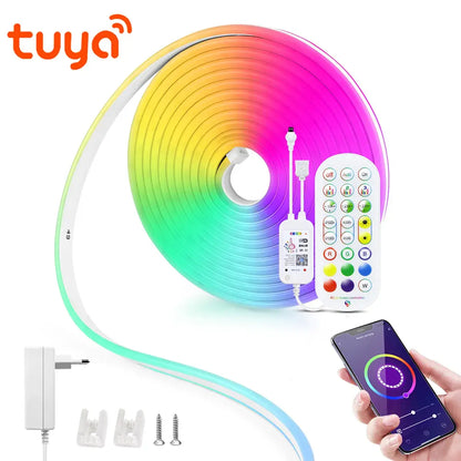 LED Strip Neon Lights Smart Life WiFi Bluetooth RGB Neon Sign Tape Room Decor